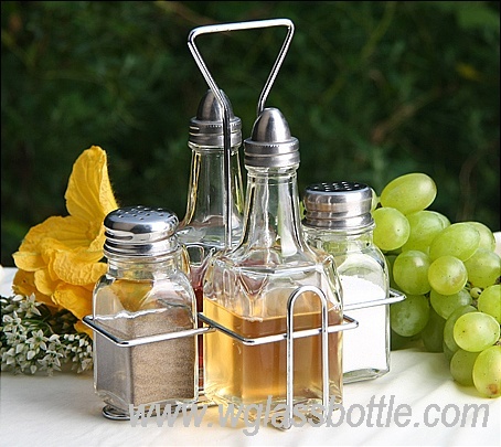 Kitchen oil bottle and spice jar Rack set